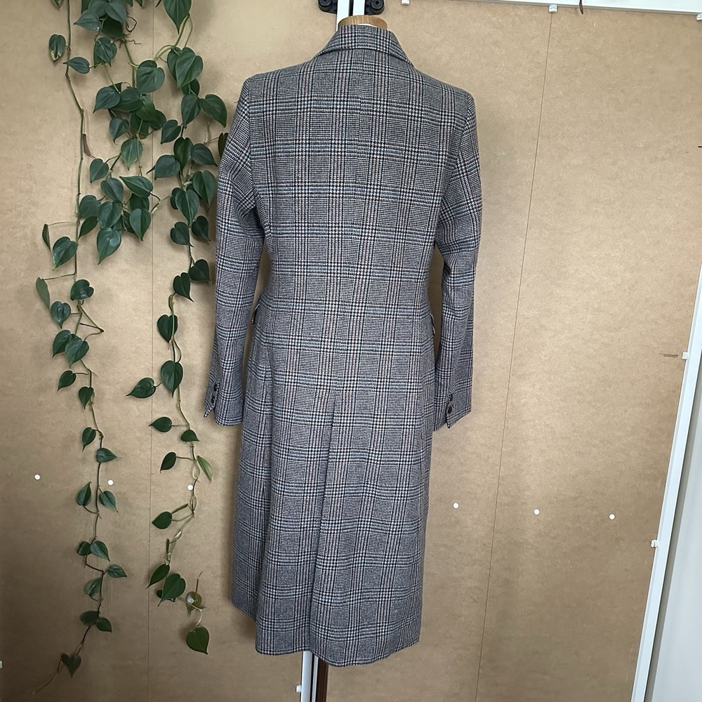 UNIQLO Ines de la Fressange IDLF Double Breasted Plaid Tweed Coat M Wool New - Picture 7 of 14